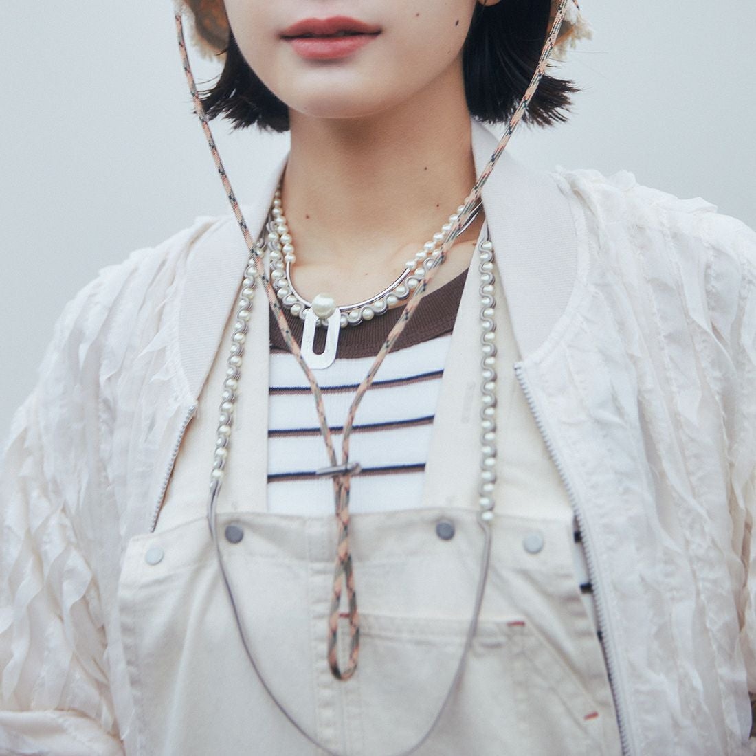 STELLA CIFFON [ステラシフォン] 3連ネックレス [AST-N81] 60 BEIGE