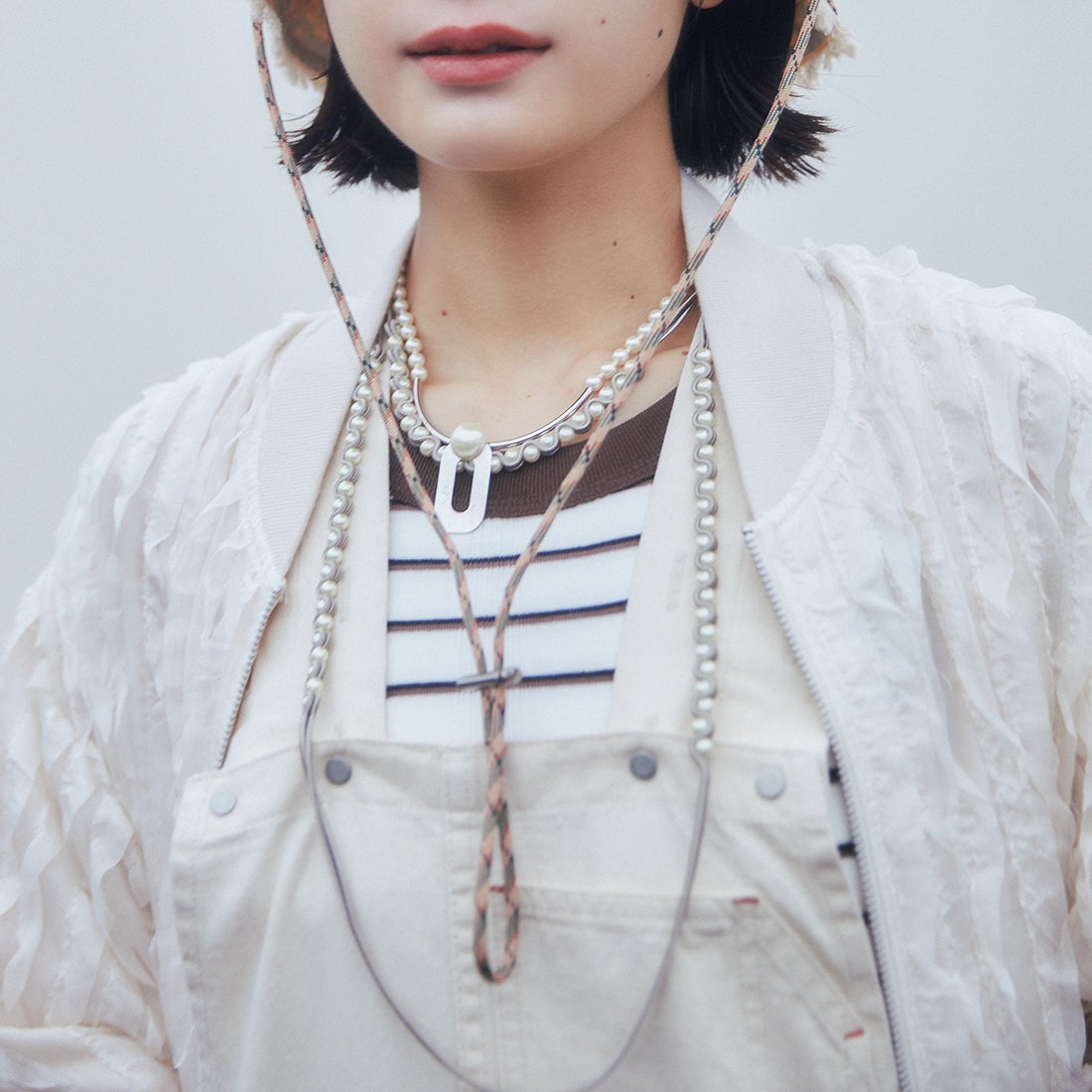 STELLA CIFFON [ステラシフォン] 3連ネックレス [AST-N81] 60 BEIGE