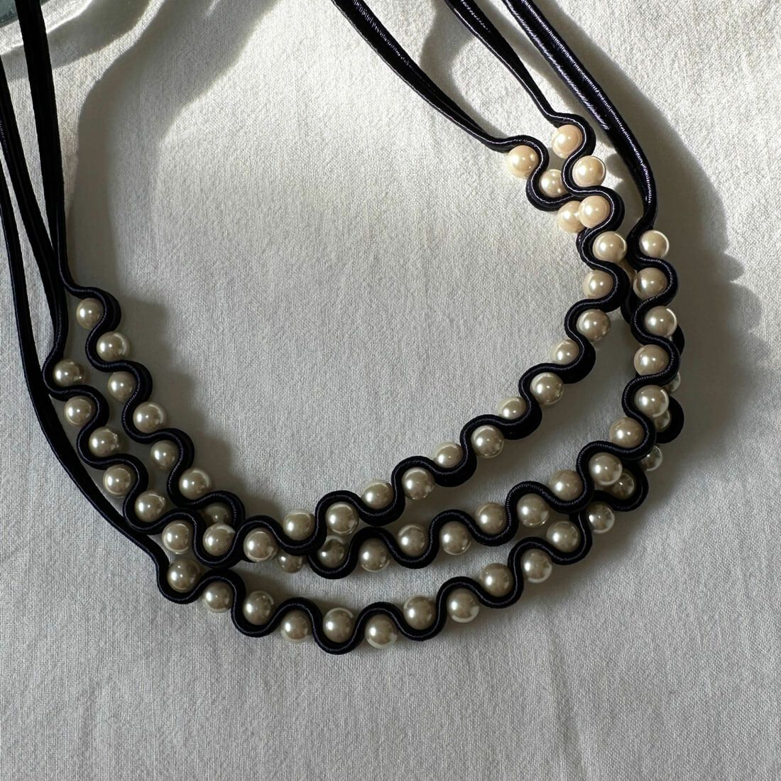 STELLA CIFFON [ステラシフォン] 3連ネックレス [AST-N81] 50 NAVY